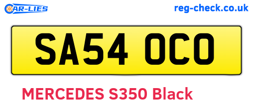 SA54OCO are the vehicle registration plates.