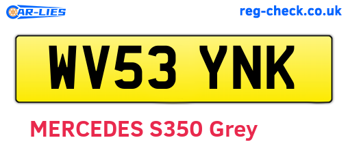 WV53YNK are the vehicle registration plates.