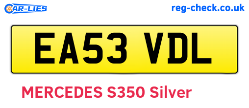 EA53VDL are the vehicle registration plates.