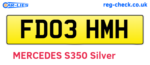 FD03HMH are the vehicle registration plates.