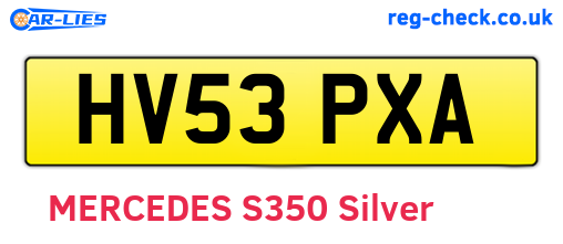 HV53PXA are the vehicle registration plates.