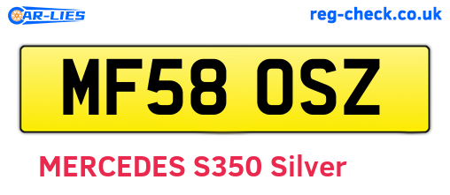 MF58OSZ are the vehicle registration plates.
