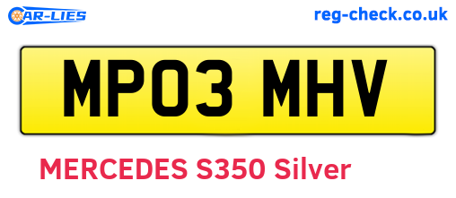 MP03MHV are the vehicle registration plates.