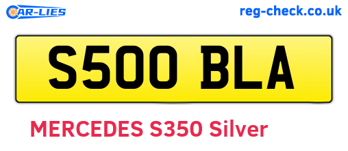 S500BLA are the vehicle registration plates.