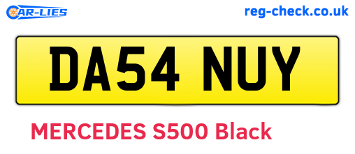 DA54NUY are the vehicle registration plates.