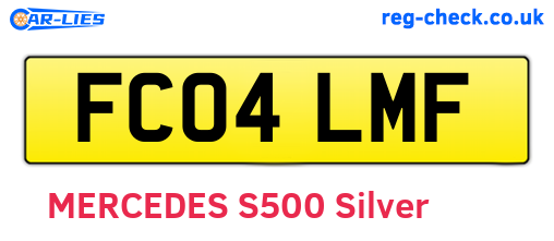 FC04LMF are the vehicle registration plates.