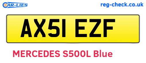 AX51EZF are the vehicle registration plates.