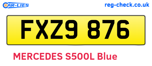 FXZ9876 are the vehicle registration plates.