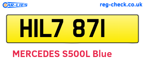 HIL7871 are the vehicle registration plates.