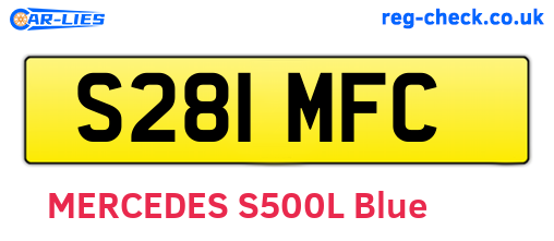 S281MFC are the vehicle registration plates.