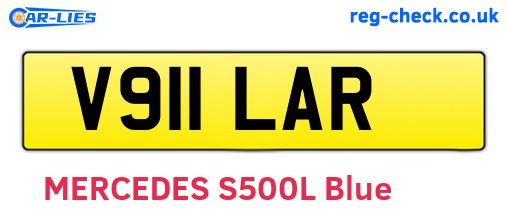 V911LAR are the vehicle registration plates.