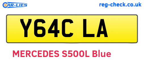 Y64CLA are the vehicle registration plates.