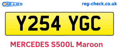 Y254YGC are the vehicle registration plates.