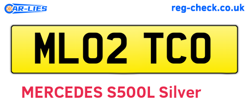 ML02TCO are the vehicle registration plates.