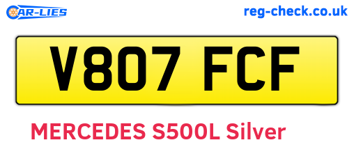 V807FCF are the vehicle registration plates.