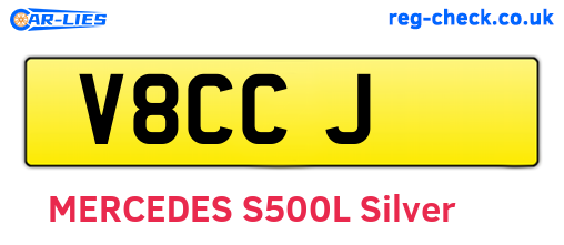 V8CCJ are the vehicle registration plates.