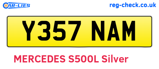 Y357NAM are the vehicle registration plates.