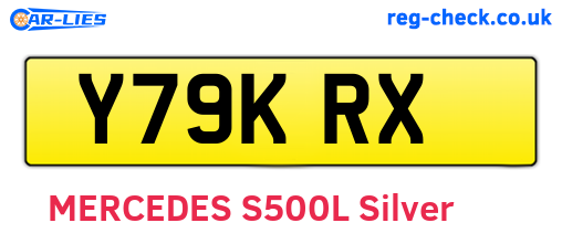 Y79KRX are the vehicle registration plates.