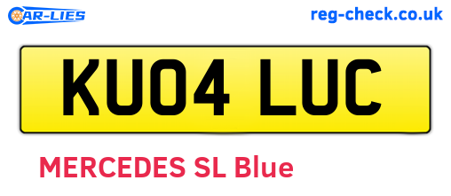 KU04LUC are the vehicle registration plates.