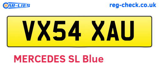 VX54XAU are the vehicle registration plates.