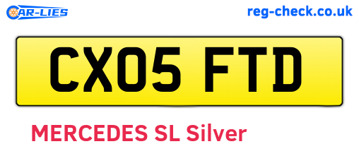 CX05FTD are the vehicle registration plates.