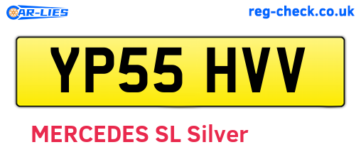 YP55HVV are the vehicle registration plates.