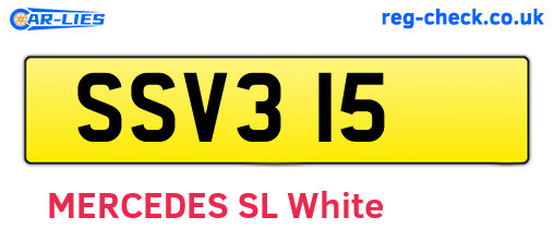 SSV315 are the vehicle registration plates.