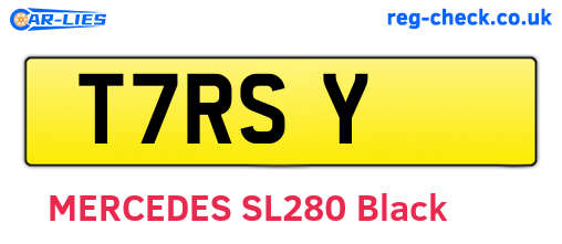 T7RSY are the vehicle registration plates.