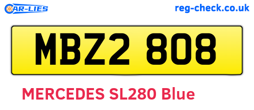 MBZ2808 are the vehicle registration plates.