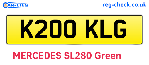 K200KLG are the vehicle registration plates.