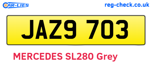 JAZ9703 are the vehicle registration plates.