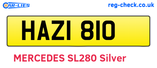 HAZ1810 are the vehicle registration plates.