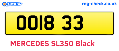 OO1833 are the vehicle registration plates.