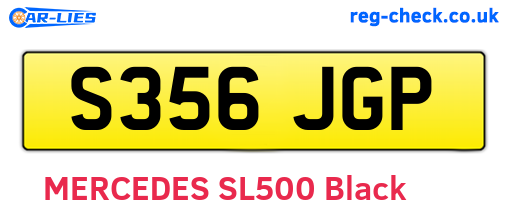 S356JGP are the vehicle registration plates.
