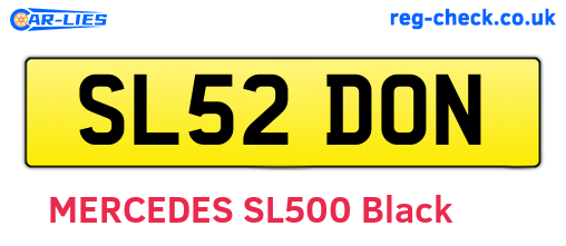 SL52DON are the vehicle registration plates.