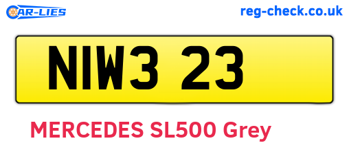 NIW323 are the vehicle registration plates.