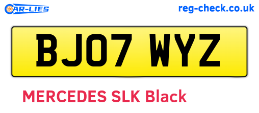 BJ07WYZ are the vehicle registration plates.