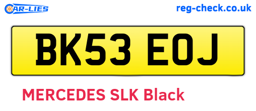 BK53EOJ are the vehicle registration plates.