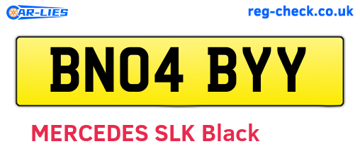 BN04BYY are the vehicle registration plates.