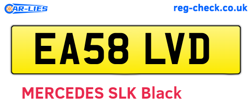 EA58LVD are the vehicle registration plates.