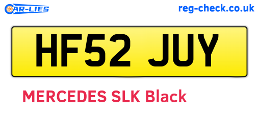 HF52JUY are the vehicle registration plates.
