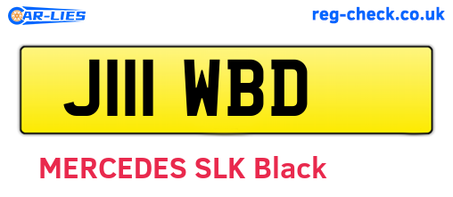 J111WBD are the vehicle registration plates.