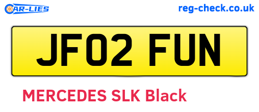 JF02FUN are the vehicle registration plates.