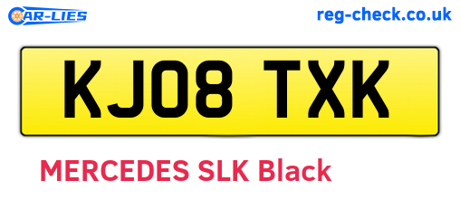 KJ08TXK are the vehicle registration plates.