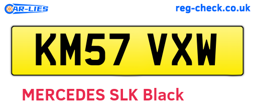 KM57VXW are the vehicle registration plates.