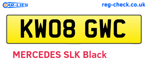 KW08GWC are the vehicle registration plates.