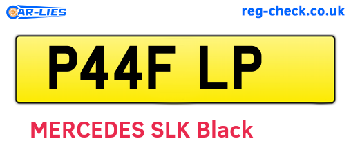 P44FLP are the vehicle registration plates.