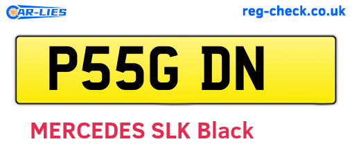 P55GDN are the vehicle registration plates.