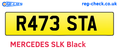 R473STA are the vehicle registration plates.