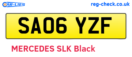 SA06YZF are the vehicle registration plates.